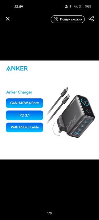 Новые GAN зарядки Ugreen 200w+кабель 240w 2m,Anker Laptop Charger 140w