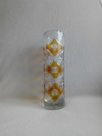 wazon cylinder-  szkło kolorowe, kryształowe