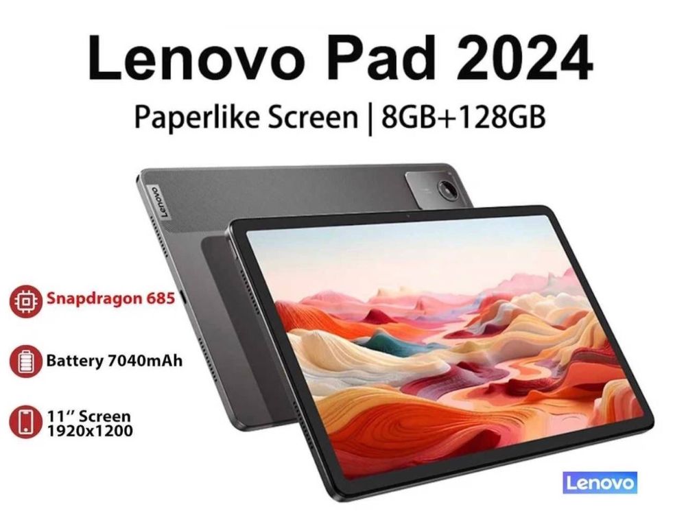 Планшет Lenovo Xiaoxin Pad 2024 8/128Gb Luna Grey! Новий в плівці!