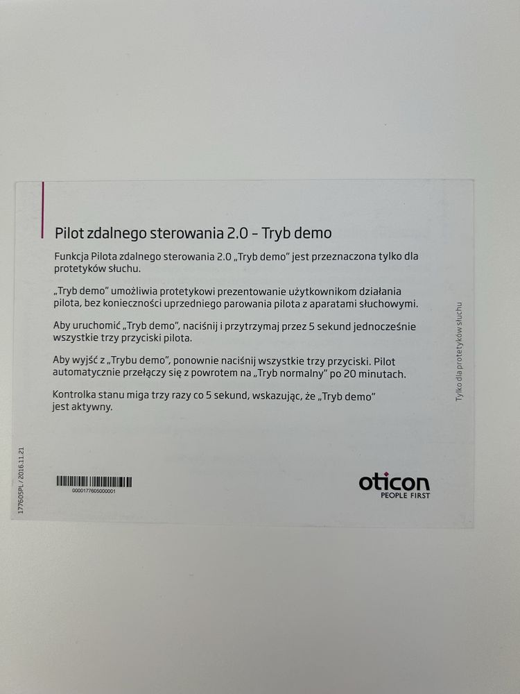 Pilot oticon nowy aparaty