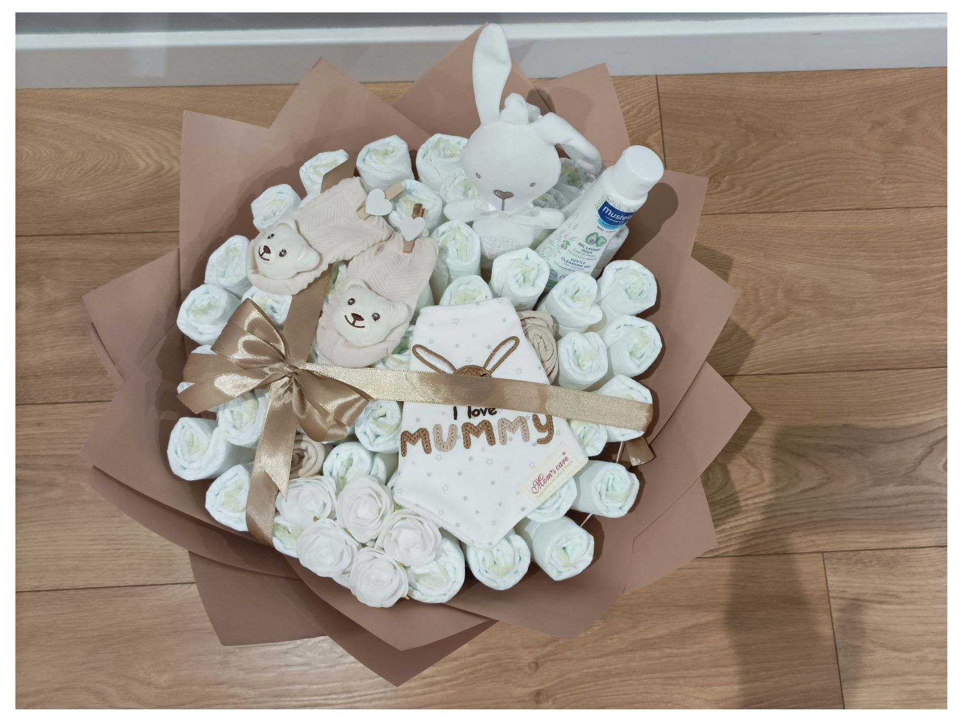 Bukiet pieluszkowy na baby shower