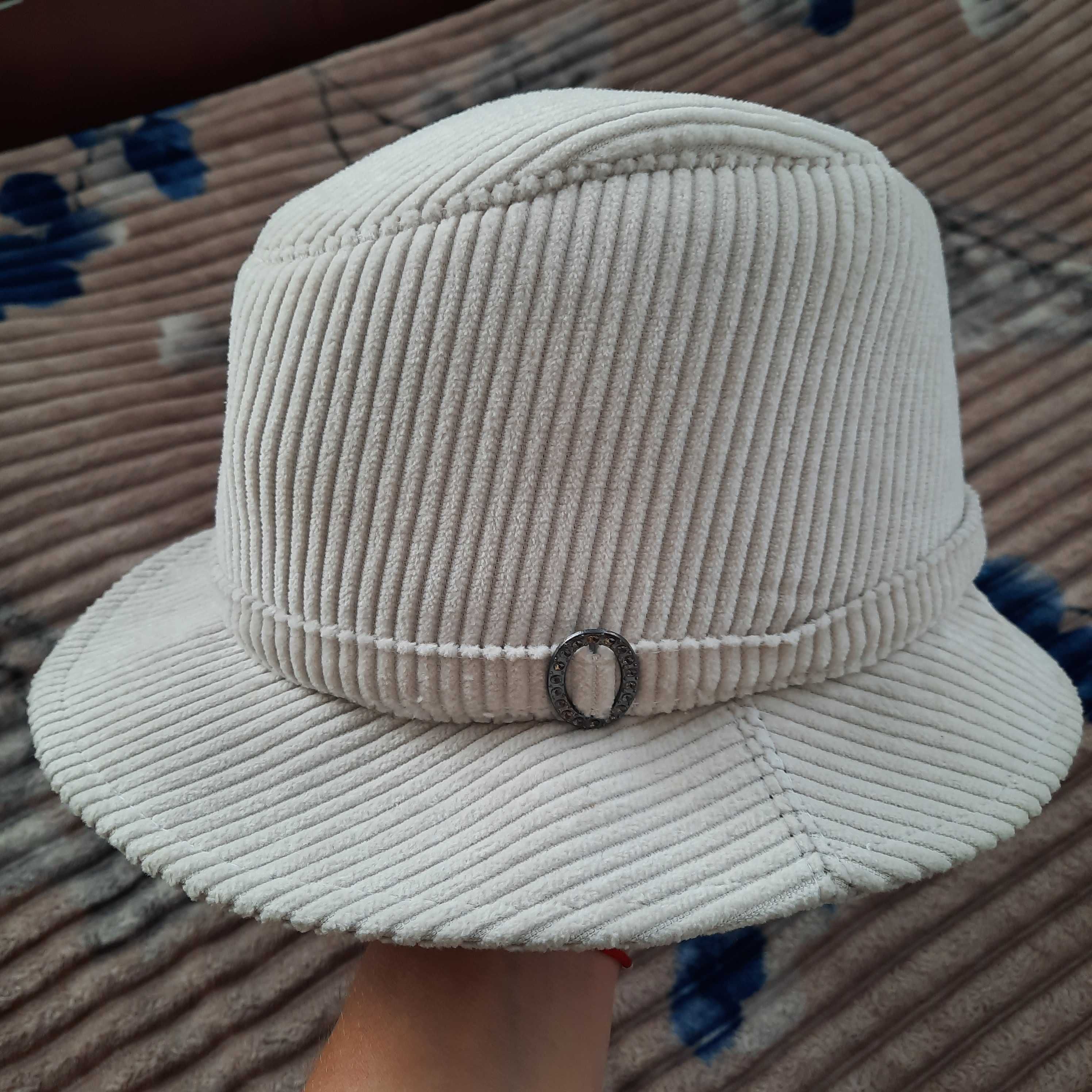Вельветовая, шляпа -панама женская
