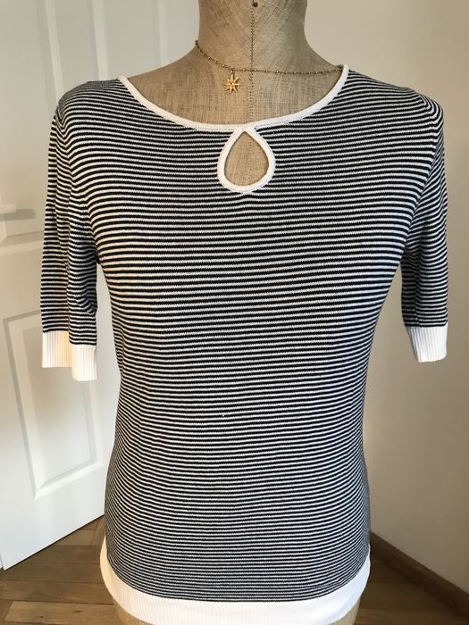 Nowy Sweterek w delikatne paski, 100% bawełna