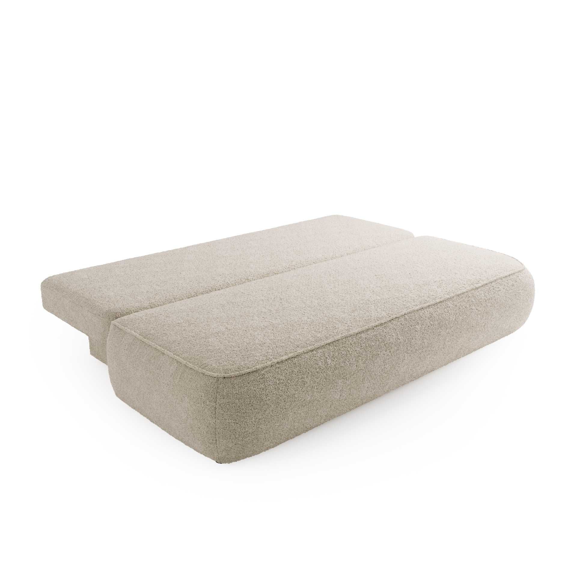 KANAPA rozkładana NUVEM z funkcją spania sofa tkanina boucle PRODUCENT