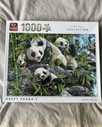 Puzzle 1000 elementów 68x49 cm animal collection happy panda’s king