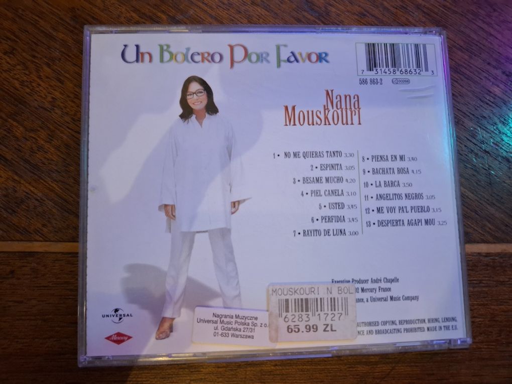 CD Nana Mouskouri - Un Bolero Por Favor 2002 Mercury