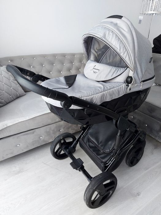 Wozek 3w1 4w1 junama diamond siwy szary siwo czarny