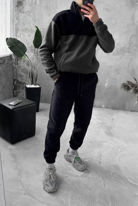 Теплий зимовий чоловічий костюм на флісі+термо