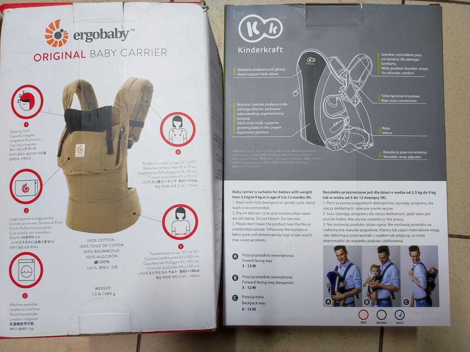 Nosidelko dla dziecka baby carrier comfort kinderkraft 2szt
