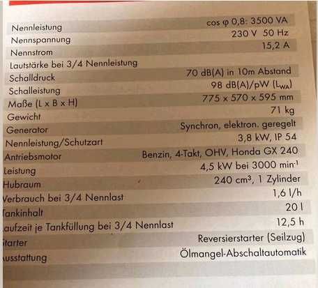 profesjonalny agregat prądotwórczy Eisemann Profiline P4000 Honda