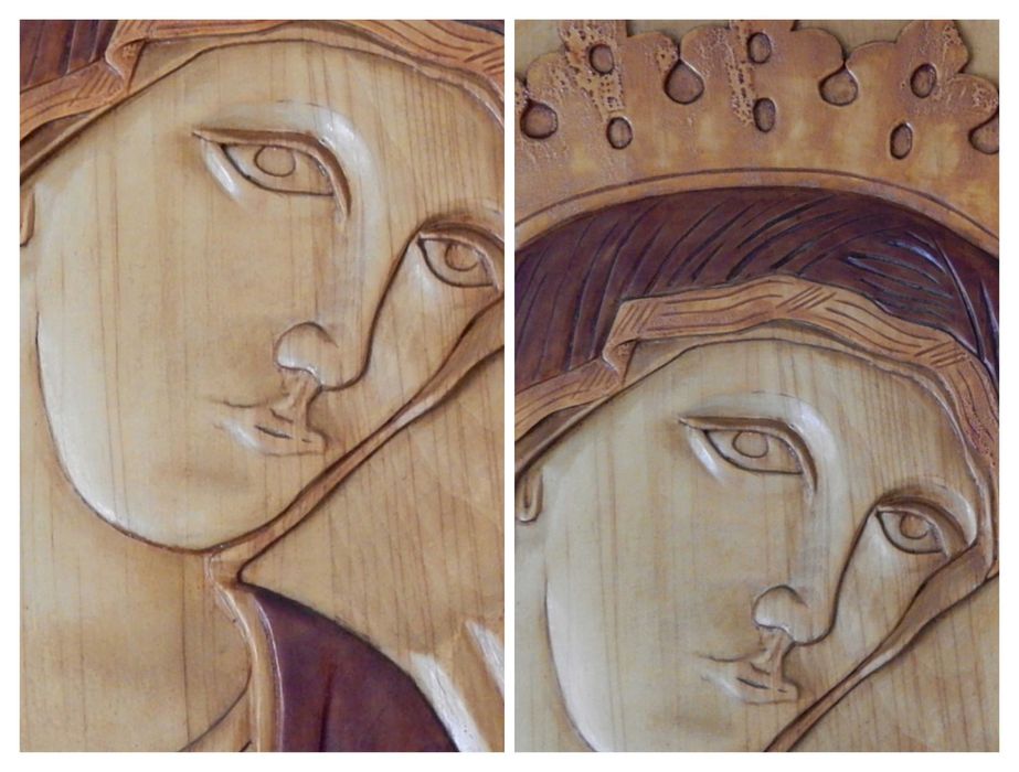 Икона резная  Дева Мария