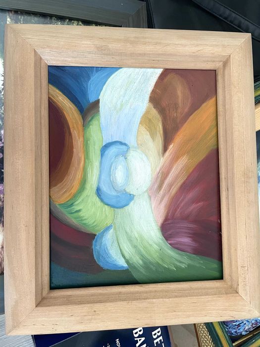 obraz  olejny 25 x 20 w drewnianej ramie