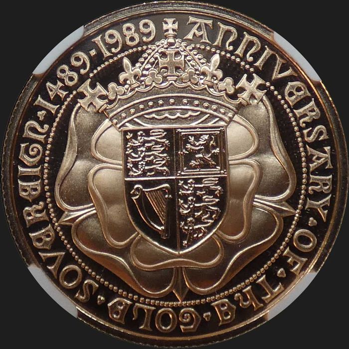 1989 £2 Libra Ouro Proof 500 Anos PF69UC
