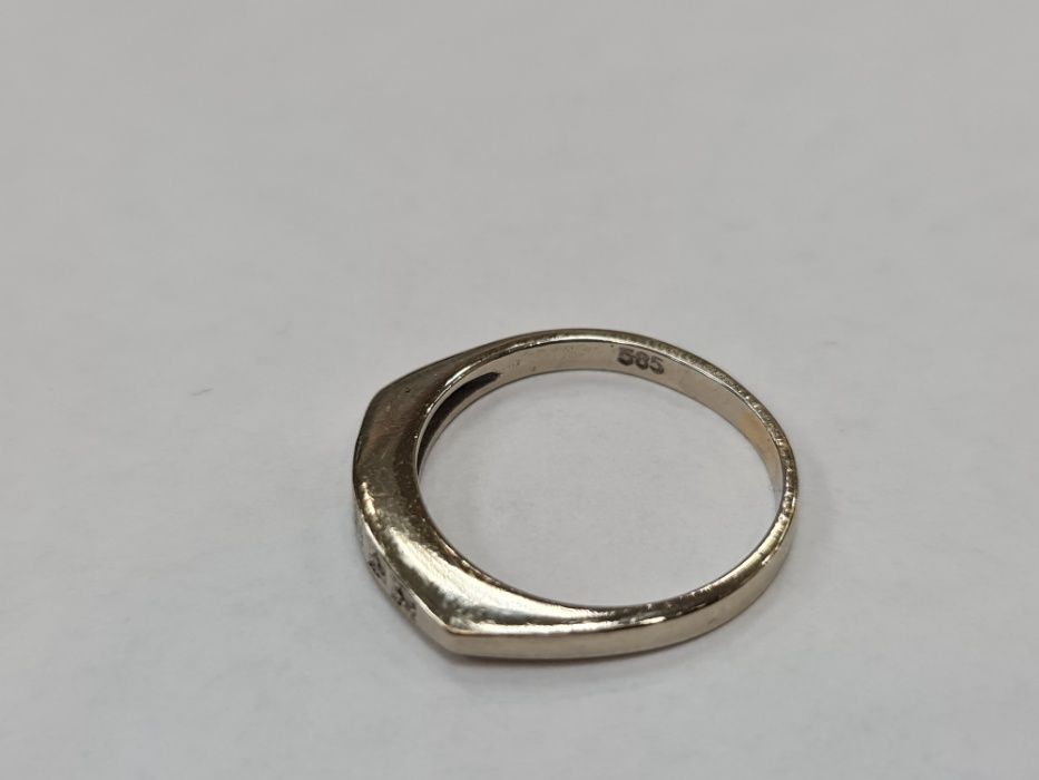 5x Brylant! Piękny złoty pierścionek/ 585/ białe złoto/ R14/ 2.97 gram