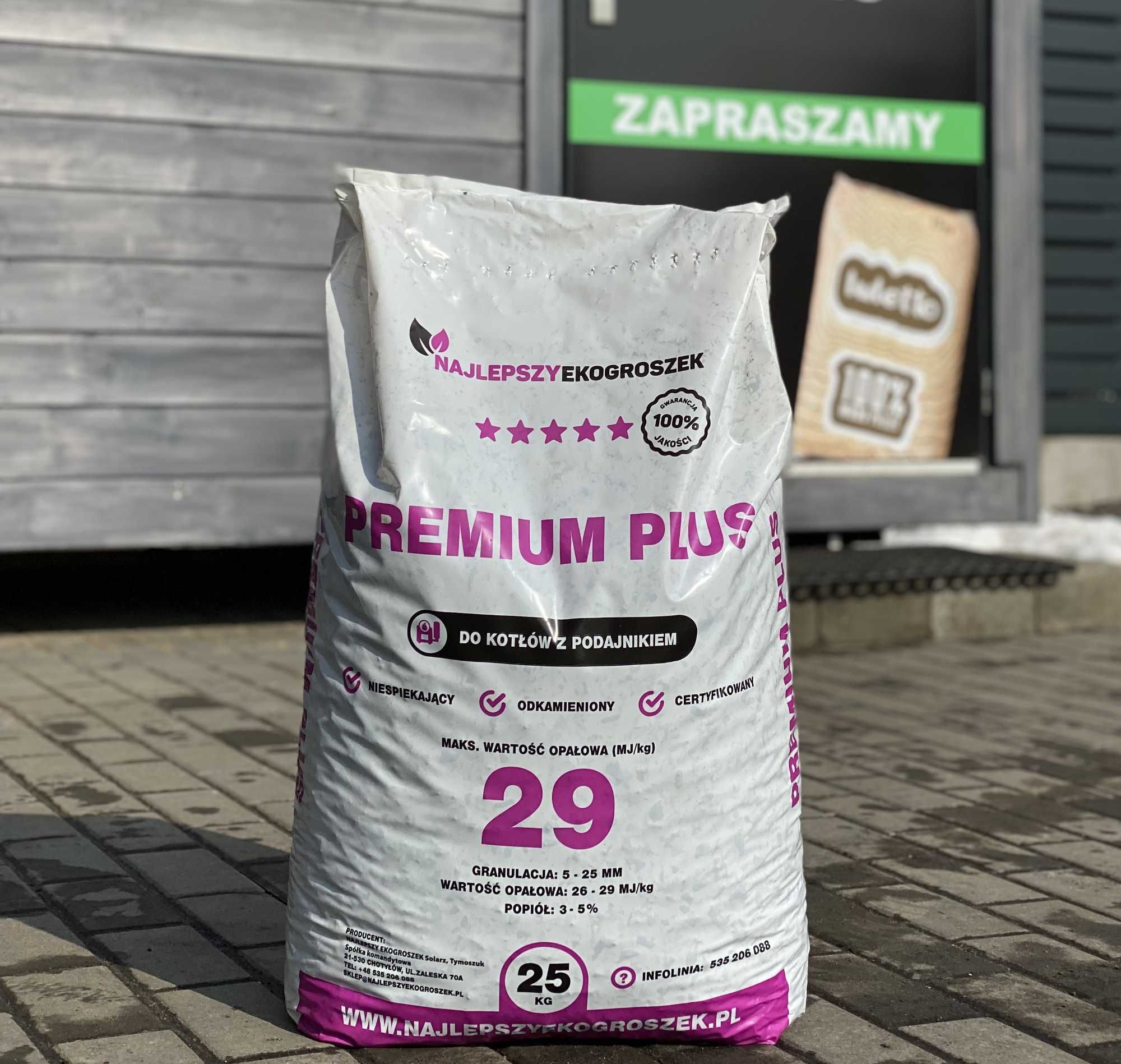 Najlepszy suchy EKOGROSZEK Premium Plus 29 MJ/kg darmowa dostawa