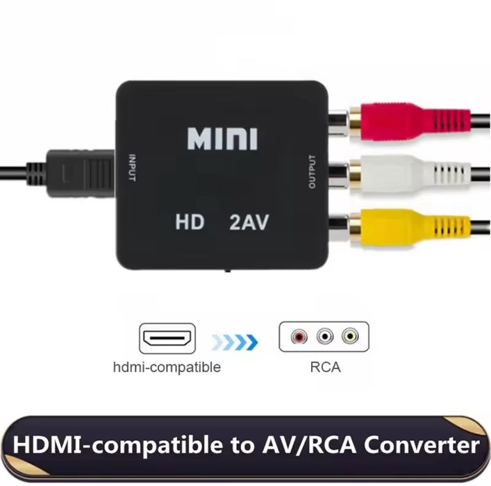 Конвертер з HDMI в AV RCA (тюльпани),