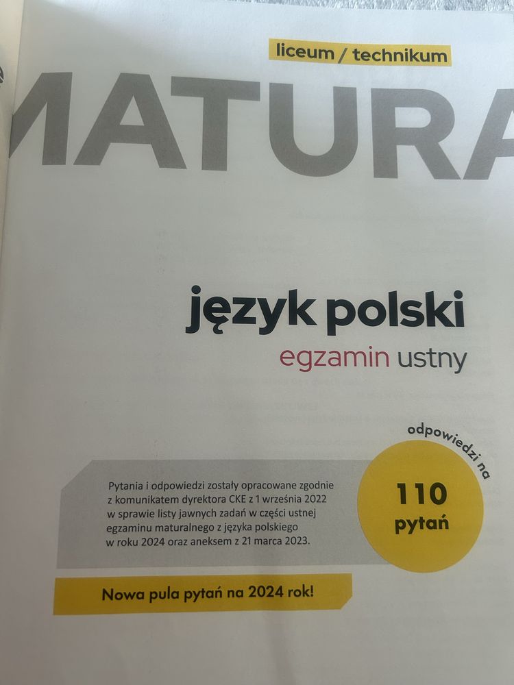 Matura Język polski egazmin ustny