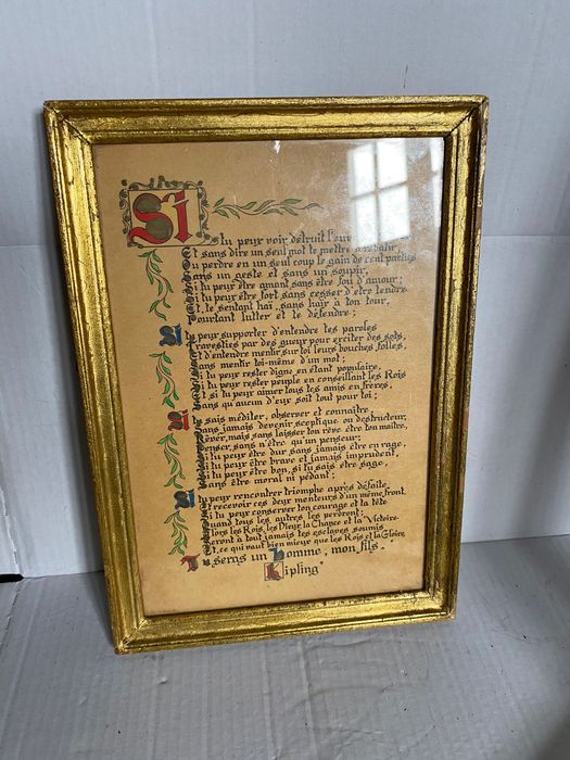 Quadro antigo com poema