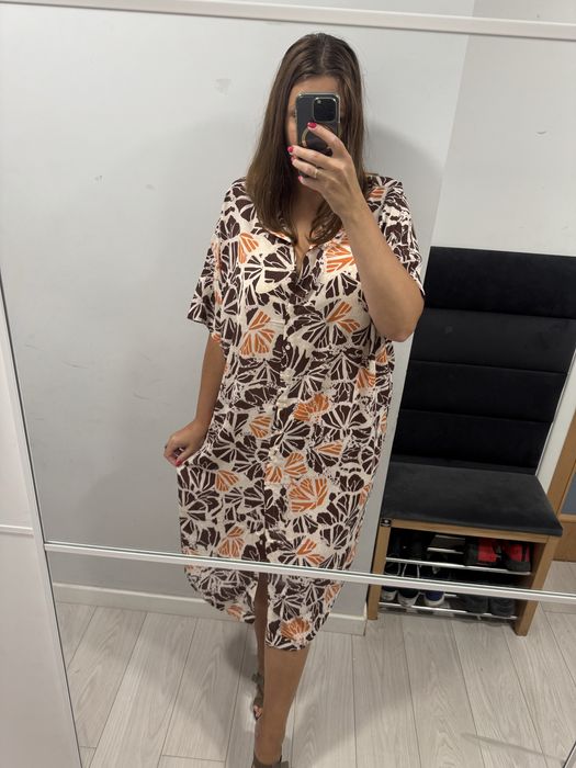 Długa sukienka maksi maxi midi koszulowa na guziki