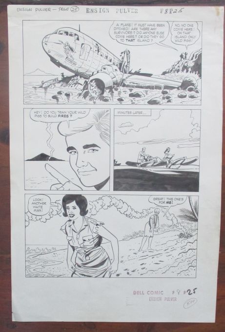 1964 - prancha de banda desenhada + comic - Ensign Pulver original art