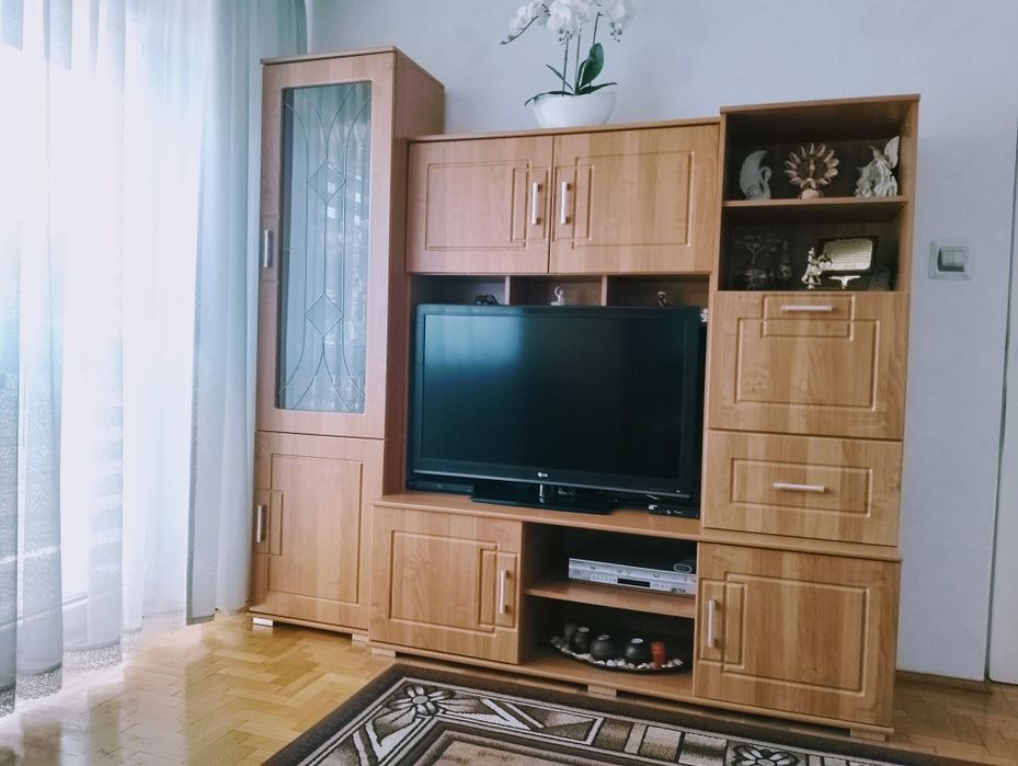 PIĘKNA meblościanka olcha witryna szkło RTV salon