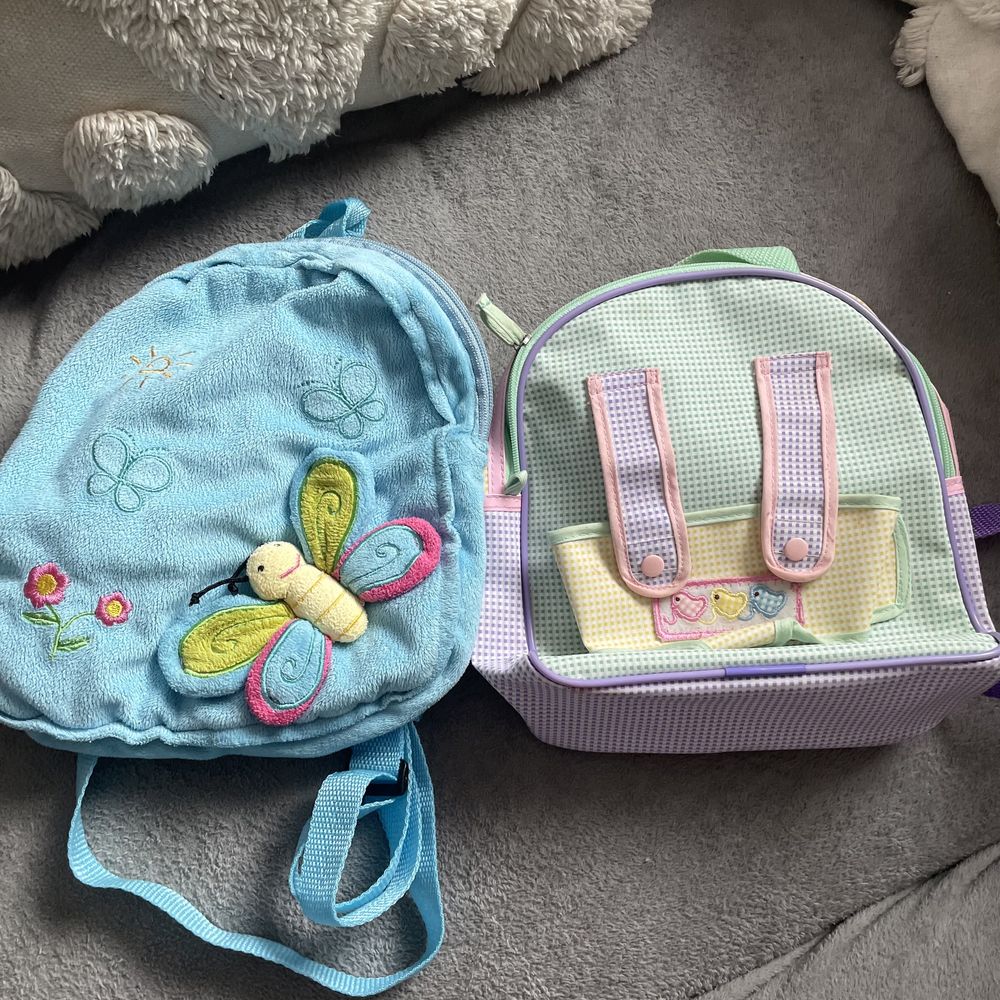 Dwa plecaczki plecaki dla dziewczynki