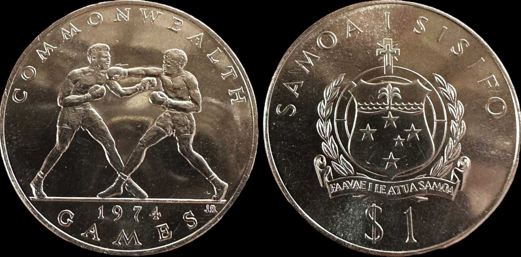 Moeda de 1 Tala - 1974 - Samoa - Jogos da Commonwealth - Boxe
