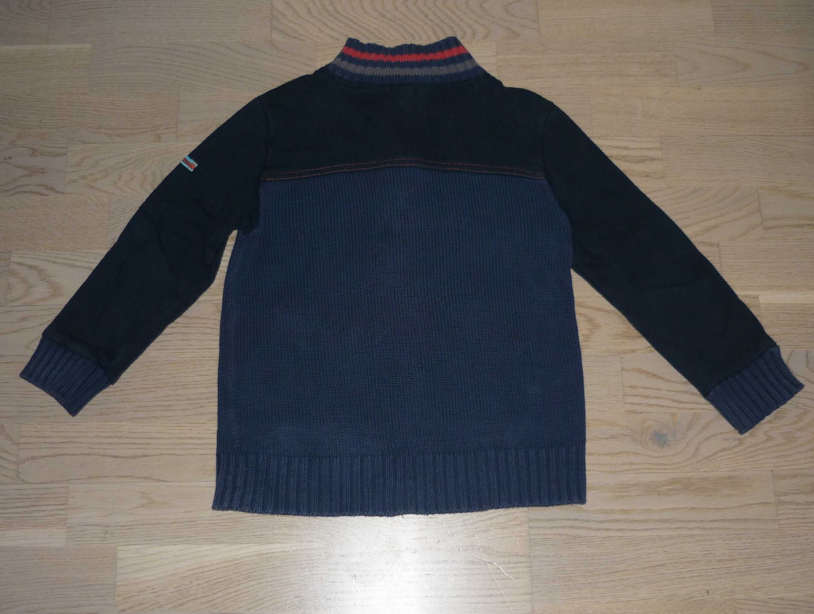 Granatowy Sweter 5.10.15 zasuwany na zamek 6-7 lat Sweterek