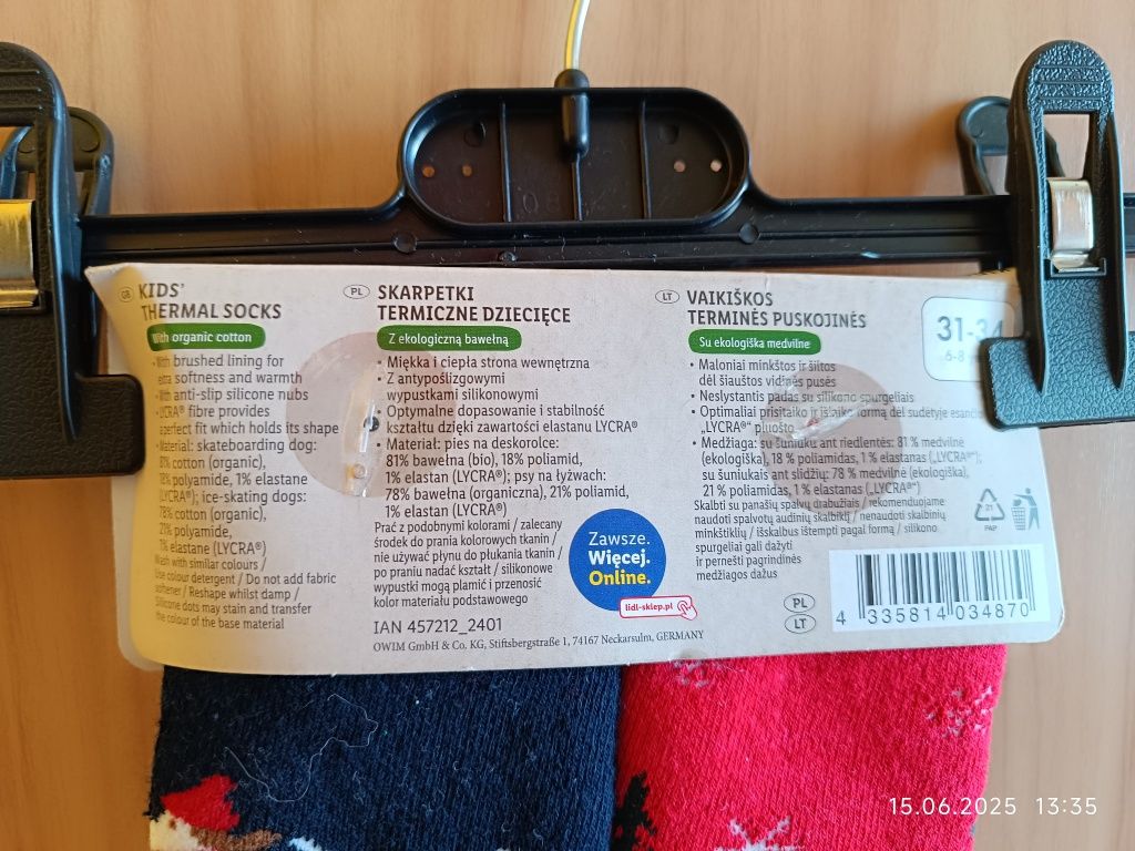 Skarpety termiczne i antypoślizgowe r 31-34