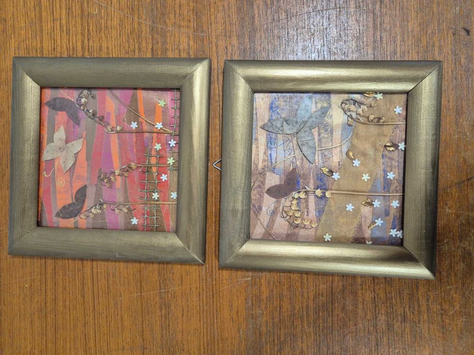 Obrazki kolaże w ramce – motywy roślinne