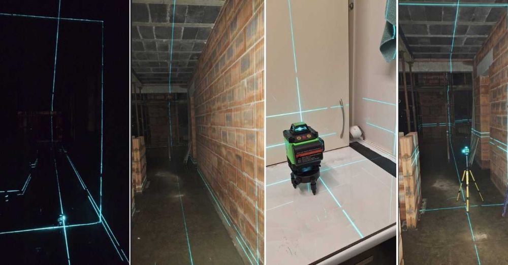 Poziomnica Laserowa Krzyżowa 4D 16 linii 360° ZESTAW z Statywem [NOWA]