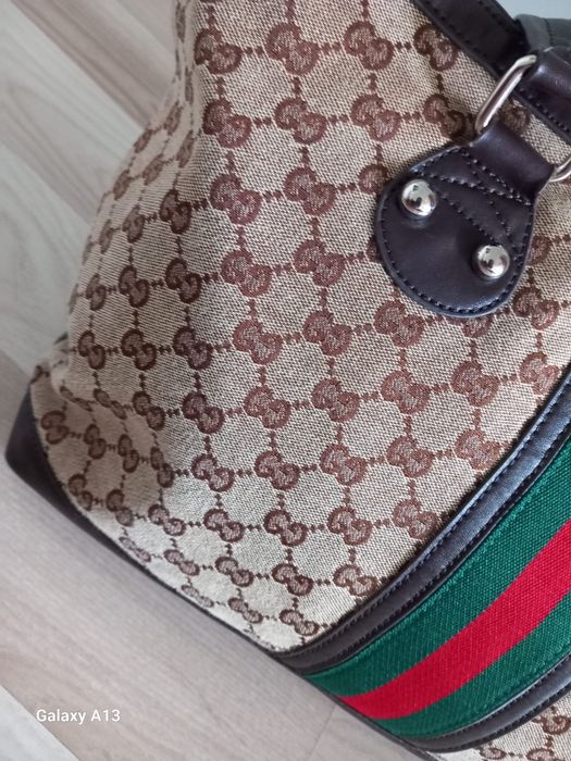 Gucci duża torebka szoperka z płótna