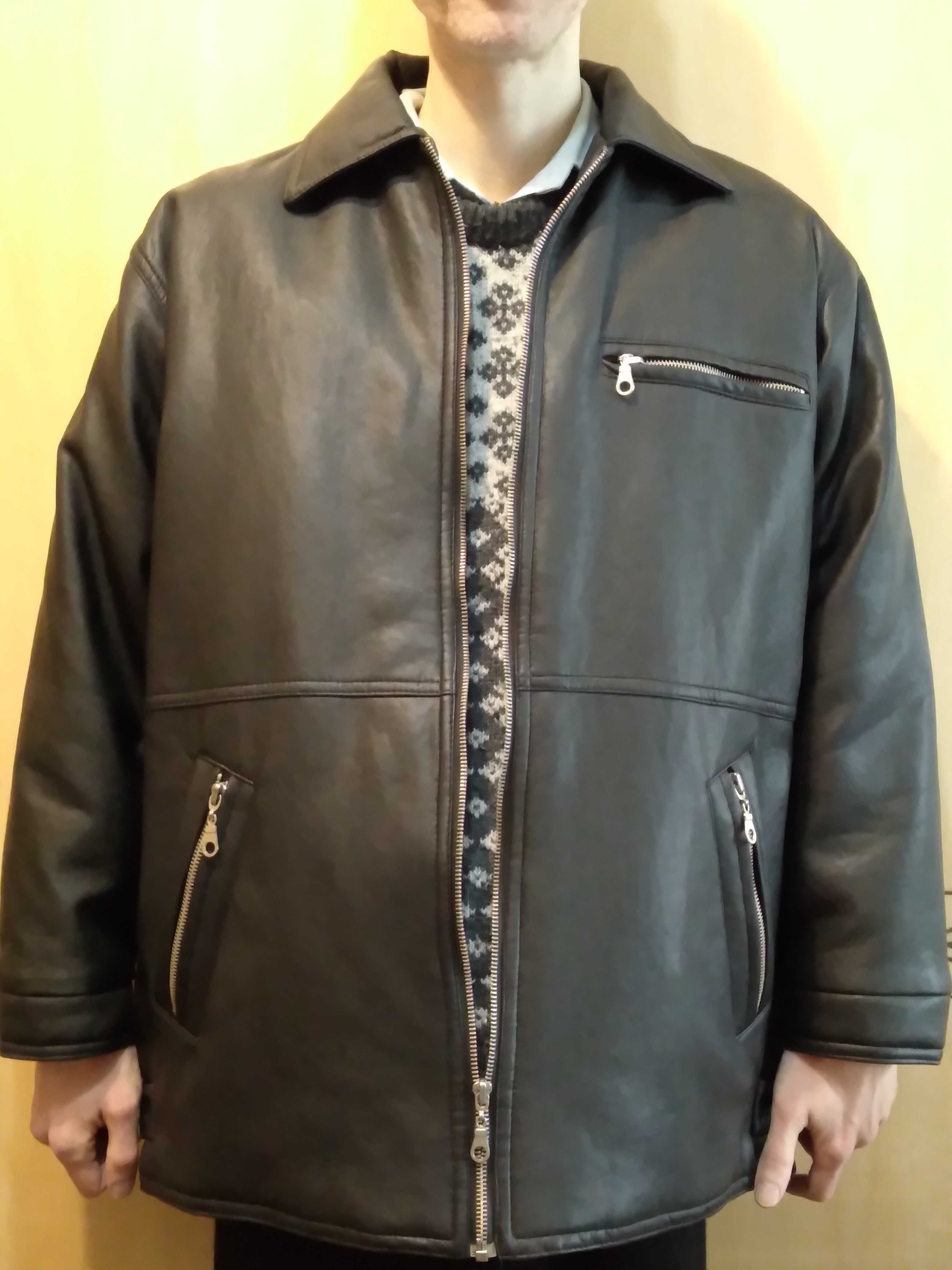 Куртка из кожзама, весна-осень-зима, размер 46- 48 на рост до 172 см