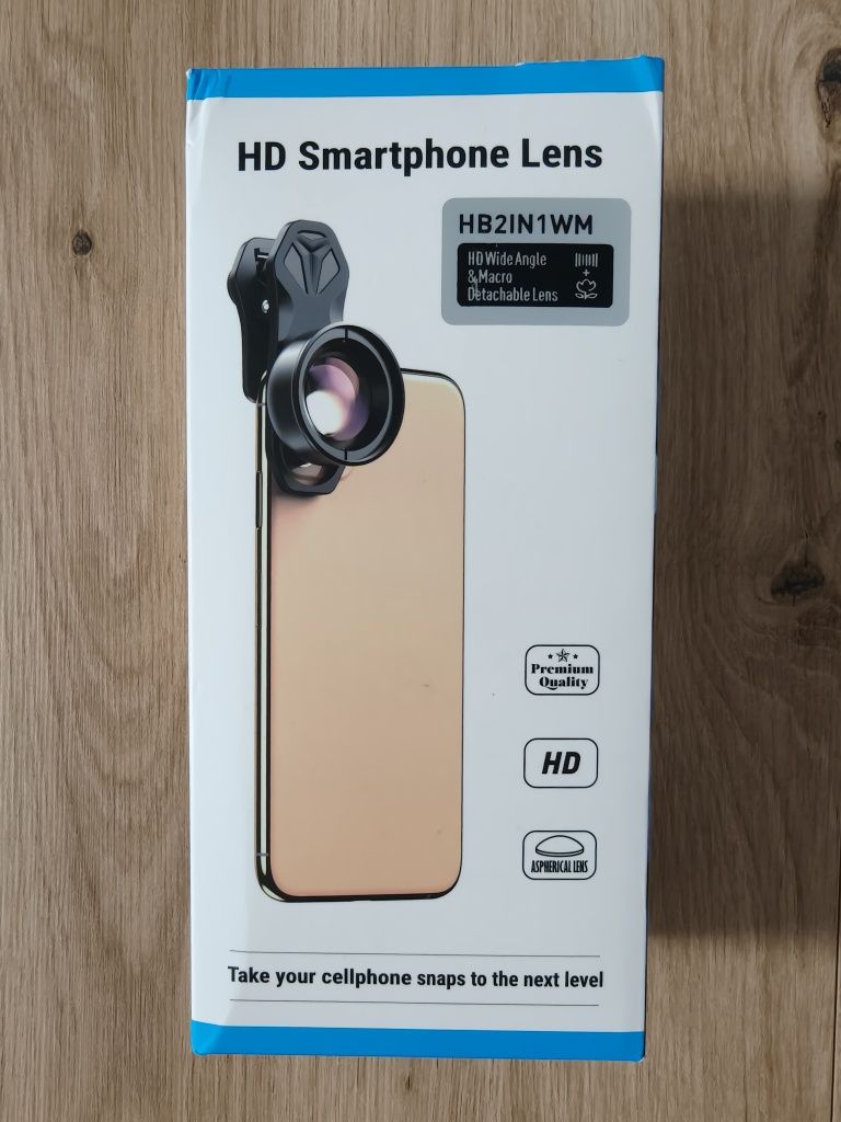 Soczewka Apexel 2w1 Macro+Szeroki kąt