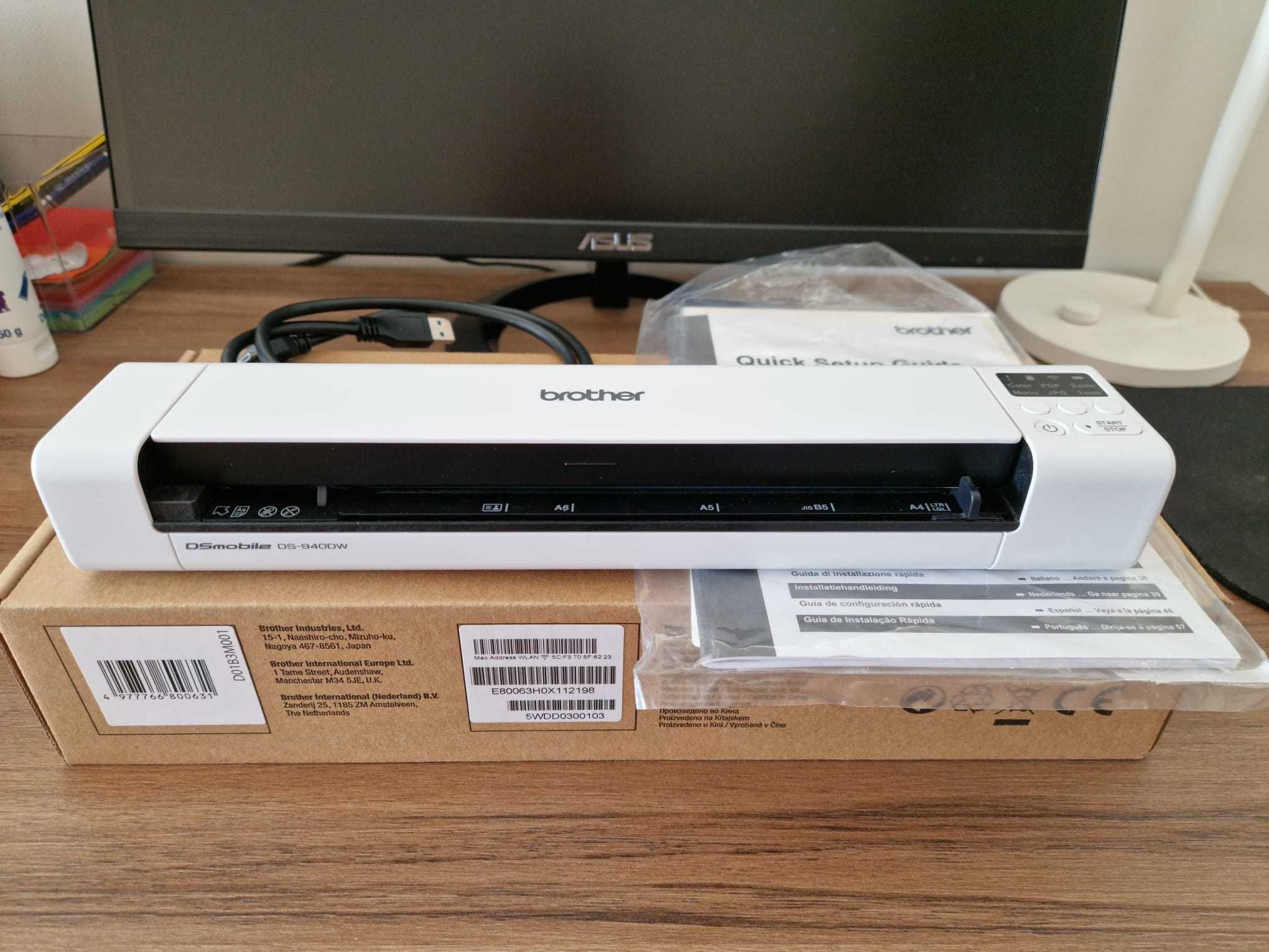 Scanner portátil brother DS-940DW. NOVO!