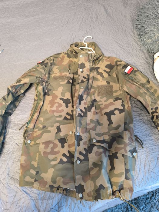 Kurtka i spodnie GoreTex z polarem wojskowa, MON, Moro, kamuflaż wz.93