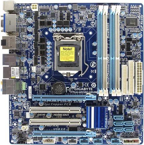 Материнская плата Socket LGA 1156 GIGABYTE GA-H55M-UD2H c HDMI Б/У