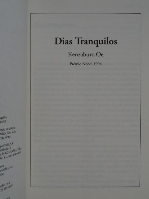 Não Matem O Bebé de Kenzaburo Oe - Vários Livros