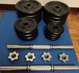Conjunto de halteres ajustáveis de ferro fundido - 60Kg