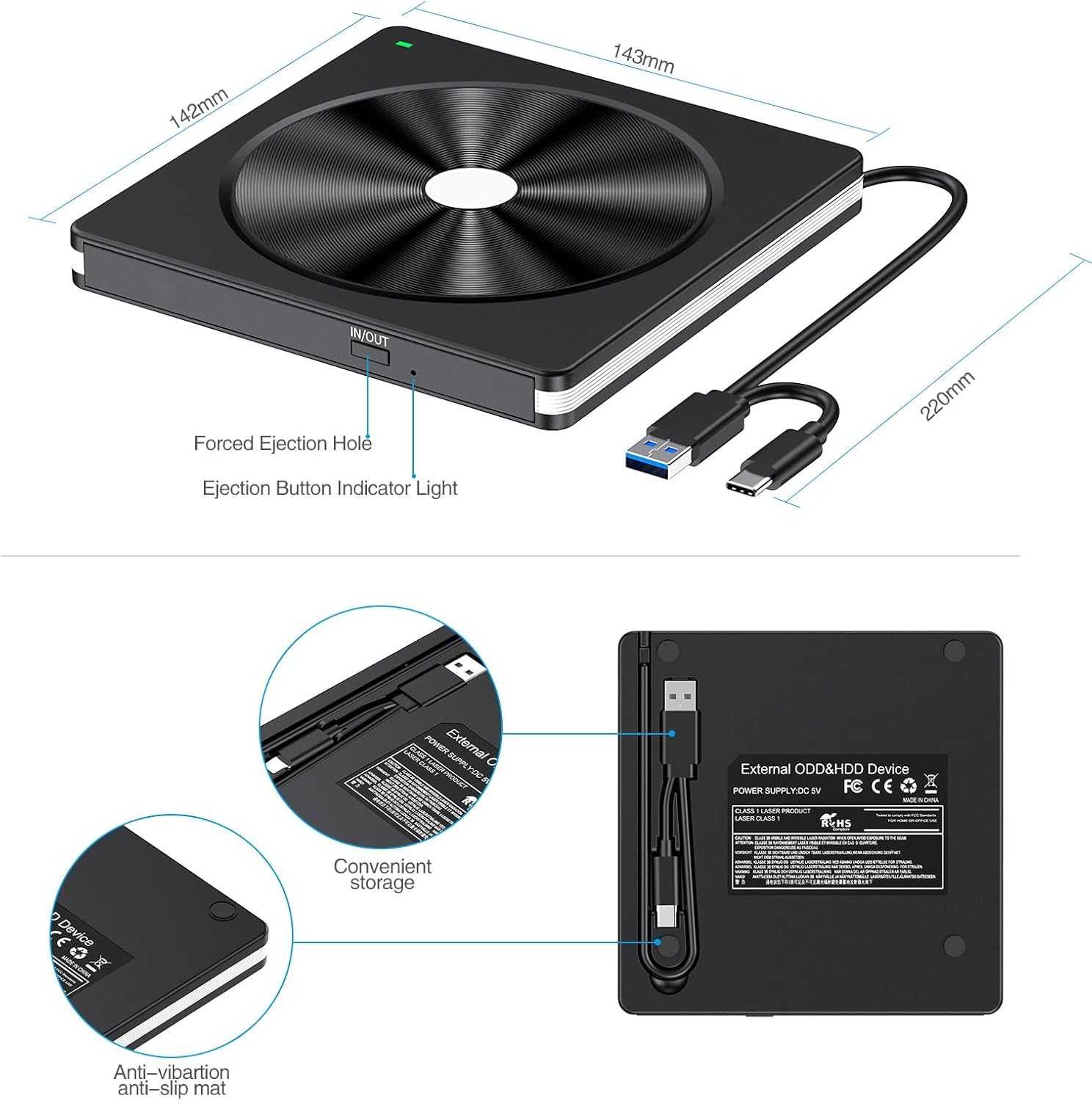 Zewnętrzny napęd CD DVD do laptopa
