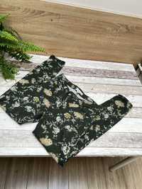 Spodnie w kwiaty, bawełna z wiskozą, 42, xl