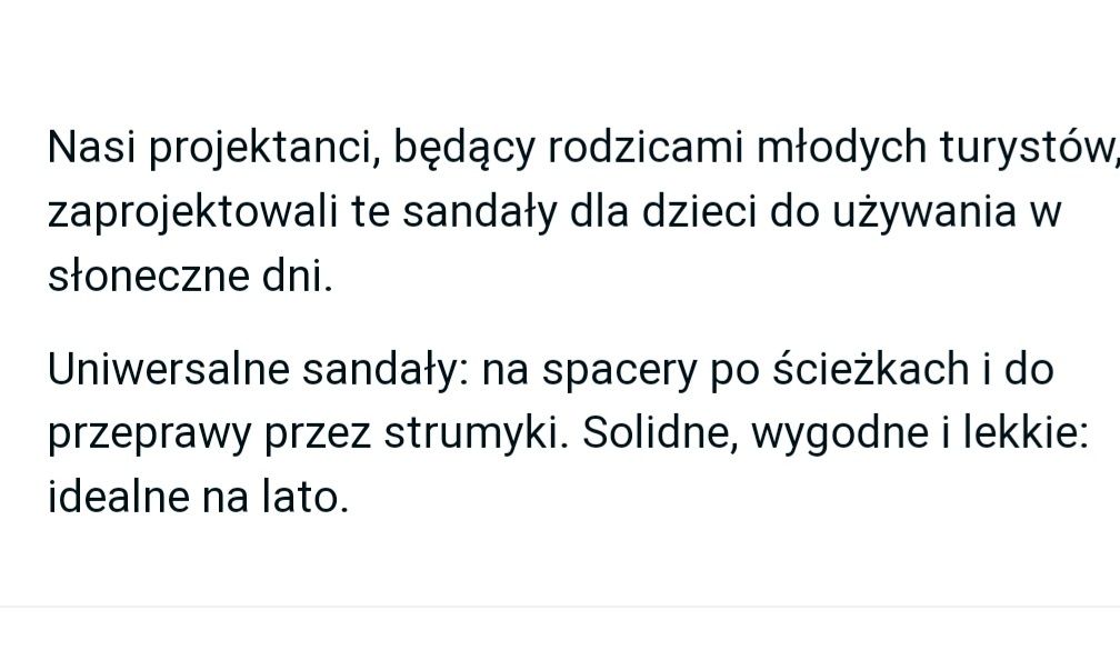 Sandały chłopięce 28/29 Quechua  NOWE