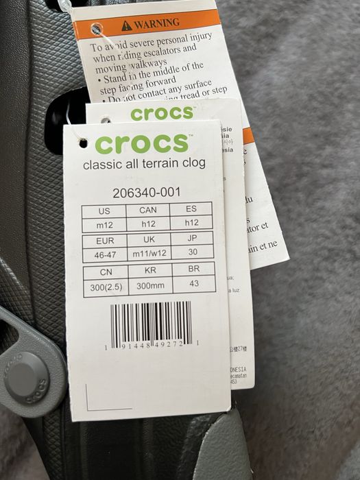 Оригінал нові чорні сабо крокси new crocs all terrain резинові тапочки