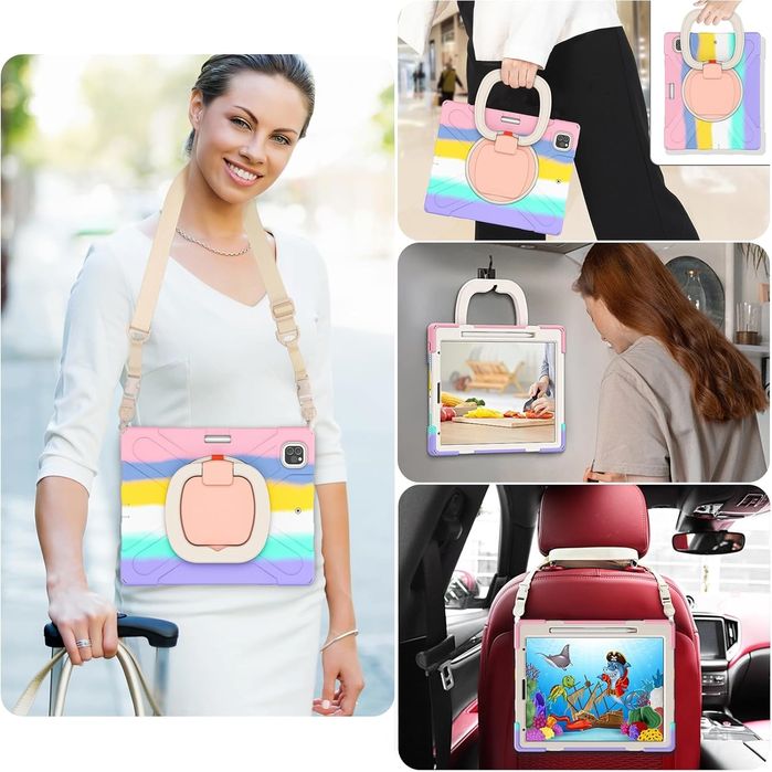 Etui do iPad Pro 5/4/3 12.9” z Podstawką i Paskiem na Ramię Kolorowe