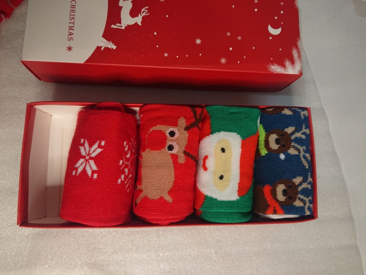 Skarpetki świąteczne na prezent ZESTAW 5 Par w pudełku rozmiar 37-44