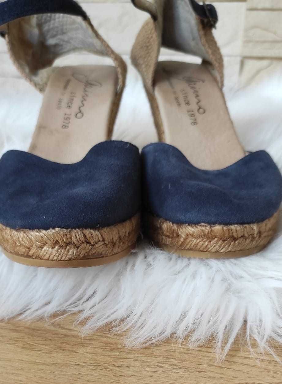 Hiszpańskie espadryle na koturnie handmade