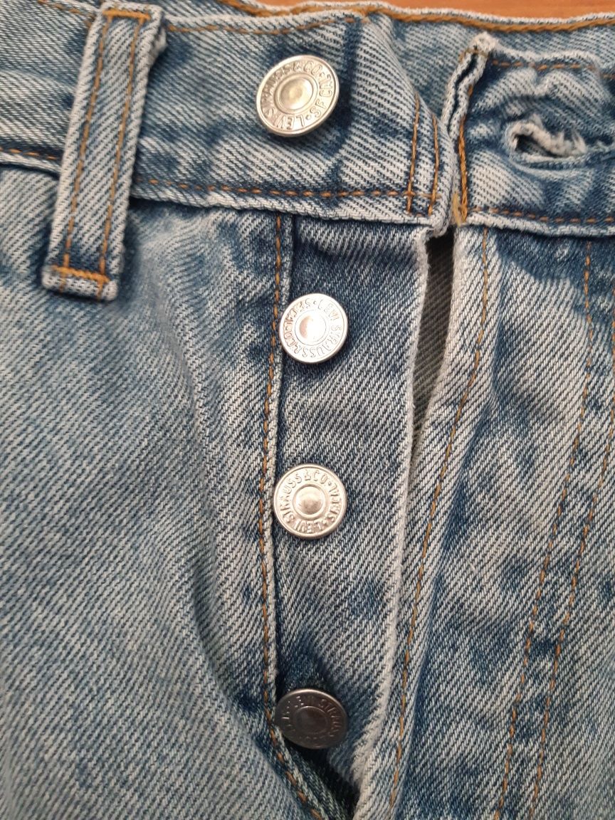Jasne jeansowe szorty krótkie spodenki levis wysoki stan 32/34 XXS/XS