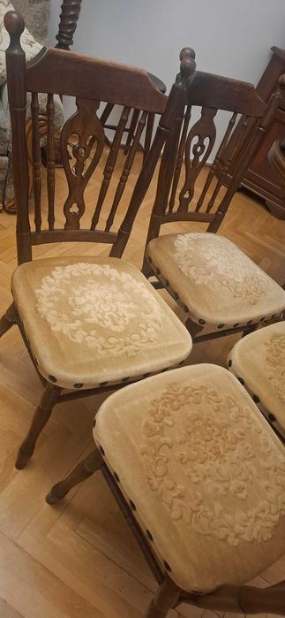 4 krzesła w stylu retro dębowe