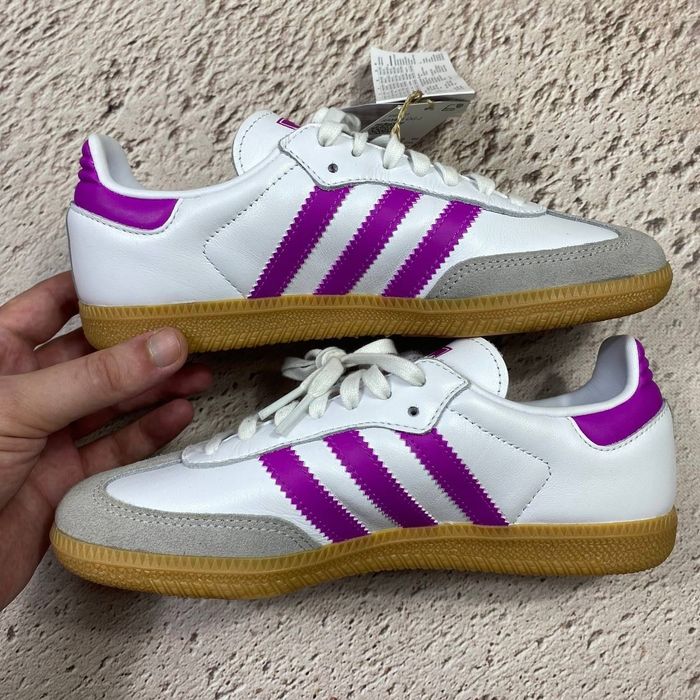 оригінал ih2873 нові жіночі кеди adidas casual samba og white/purple