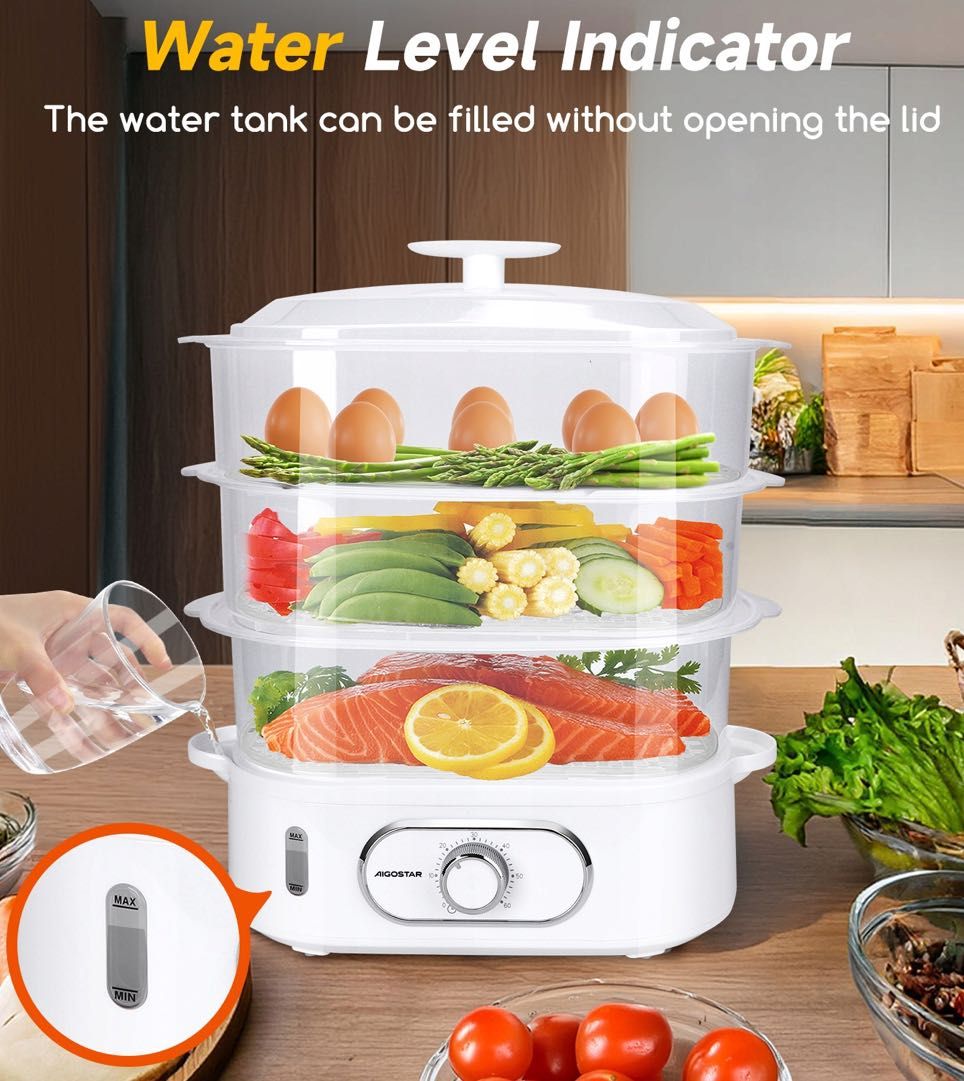 Parowar Aigostar 12 l biały 900 W